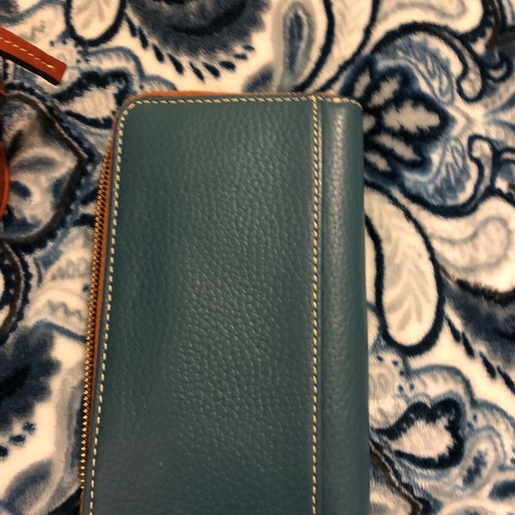 pebble grain teal green satchel &matching wallet. - Picture 8 of 8